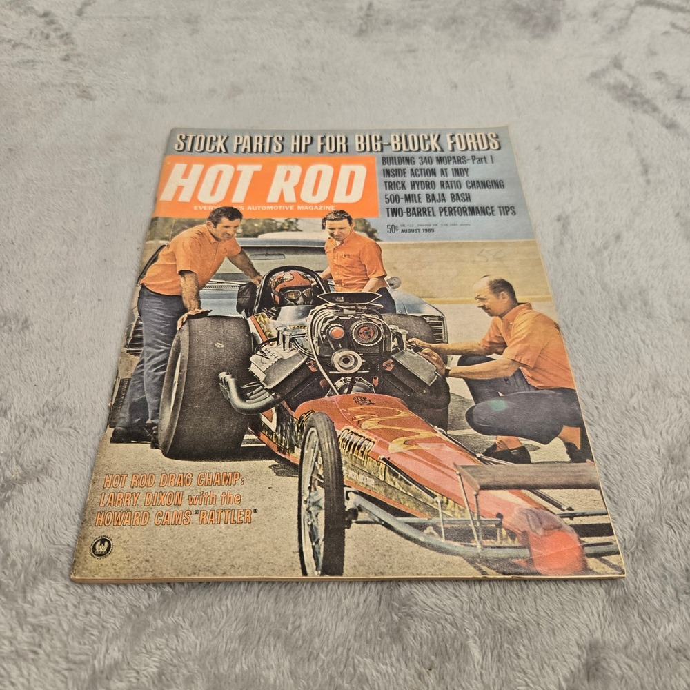 Hot Rod Magazine August 1969 Big Block Ford Mopar Larry Dixon Rattler Drag Race